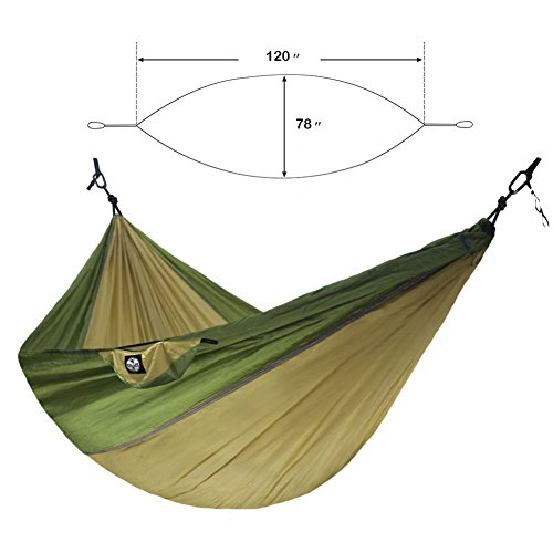 CozyMe Quick Set Up Lightweight Portable Camping Parachute Hammock Double Adult Fitting - Thumbnail 3
