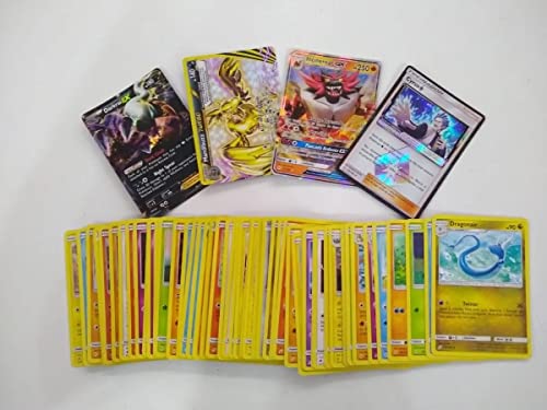 Pacote Pokémon Ultra Raro 50 cartas sem repetidas com 1 carta aleatória ultrarrara (Turbo, EX, GX, R