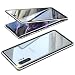 Produktbild RAYOO Hülle Kompatibel mit Samsung Galaxy Note 10 Plus Note10+ 5G Magnetisch Handyhülle,Metallrahmen Transparent Vorne und Hinten Gehärtetem Glas Schutzhülle 360 Grad Schutz Stoßfest Case Cover,Silber