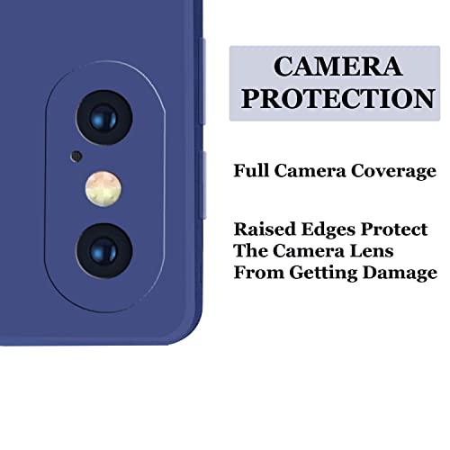 Image of A rtistque Liquid TPU Silicone Matte Shockproof Flexible with Camera Protection Soft Back Cover Case for iPhone X - Blue