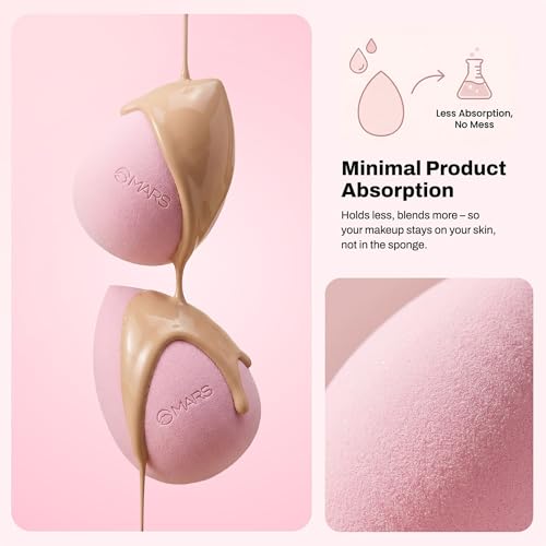 Image of MARS Squishy Makeup Blender | Seamless Natural Finish | Minimal Product Absorption | Soft Latex-Free | Uses for Foundation, Concealer, Contour & Powder