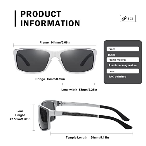 Image of DUCO Sunglasses Men Polarized Sports Sunglasses for Driving Golfing Fishing Shades UV400 Protection 8202