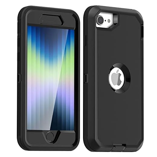 AICase för iPhone SE 2020 skal, iPhone 8/7 skal, droppskydd helkropp robust slitstarkt fodral inbyggt skärmskydd, 3-lagers skyddskåpa för Apple iPhone SE [2:a gen]/iPhone 8/7