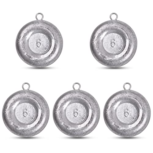 Disc Sinkers Fishing Weights, Coin Sinkers Weights Saltwater Surf Fishing Weights Catfishing Gear Tackle 8oz 6oz 5oz 4oz 3oz 2oz 1oz