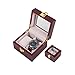 Produktbild 2-Slot Uhrenbox, Uhrengehäuse mit Glasdeckel, Schmuckvitrine mit abnehmbarem Uhrenkissen, Premium-Uhrendisplay