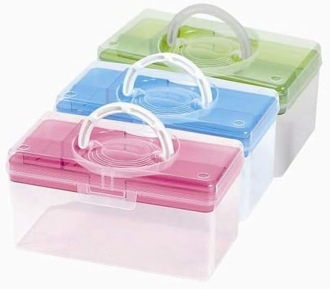 livinbox 9" Portable Plastic Toolbox with Handle & Removable Tray, First Aid Carrying Case and Storage Organizer for Art, Craft & Sewing Supplies, Transparent Beige, TB-300-BU - Image 6