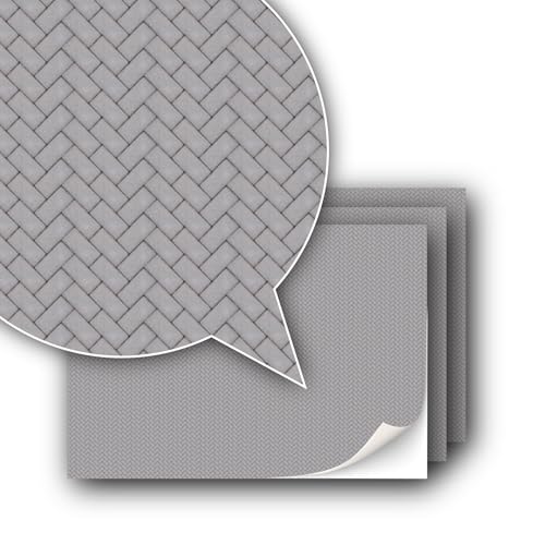 3 Sheets Self-Adhesive Decorative Film Paving Stones and Surfaces for Model Making in Scale 1:87 Scale H0 (UK: 3.5 mm Scale) (Concrete Paving Stones Herringbone)