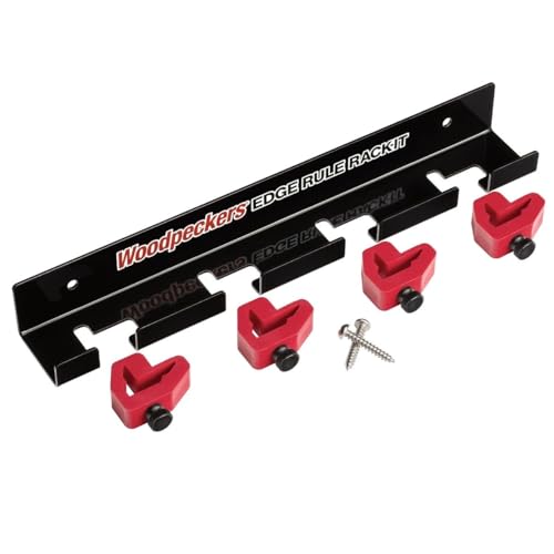 Woodpeckers Rack-It & Edge Rule Stop Set - Includes Mounting System and 4 Pack of Rule Stops