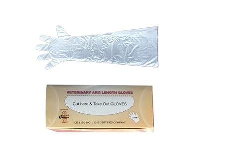 full length veterinary gloves/Plastic Hand Gloves/Gynecology Gloves 32 inch (Pack Of 100 PCS)