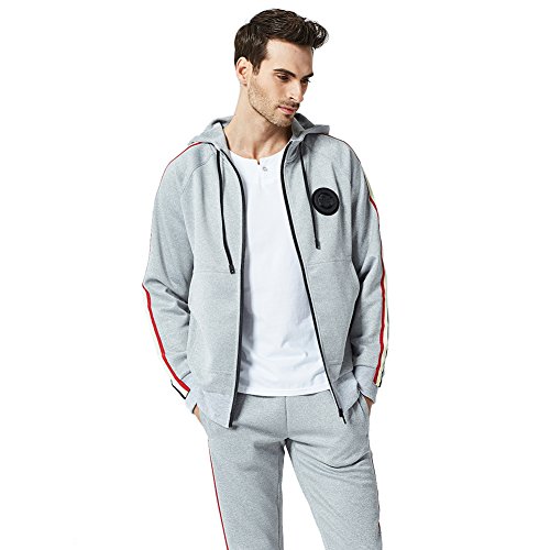 Image of MANTORS Men's Hooded Athletic Tracksuit Full Zip Casual Jogging Gym Sweat Suits