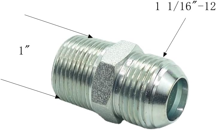 2 Pcs Pipe Adapter 3/4" Male 37° Flare JIC x 3/4" Male NPT Plated Steel Hydraulic fitting