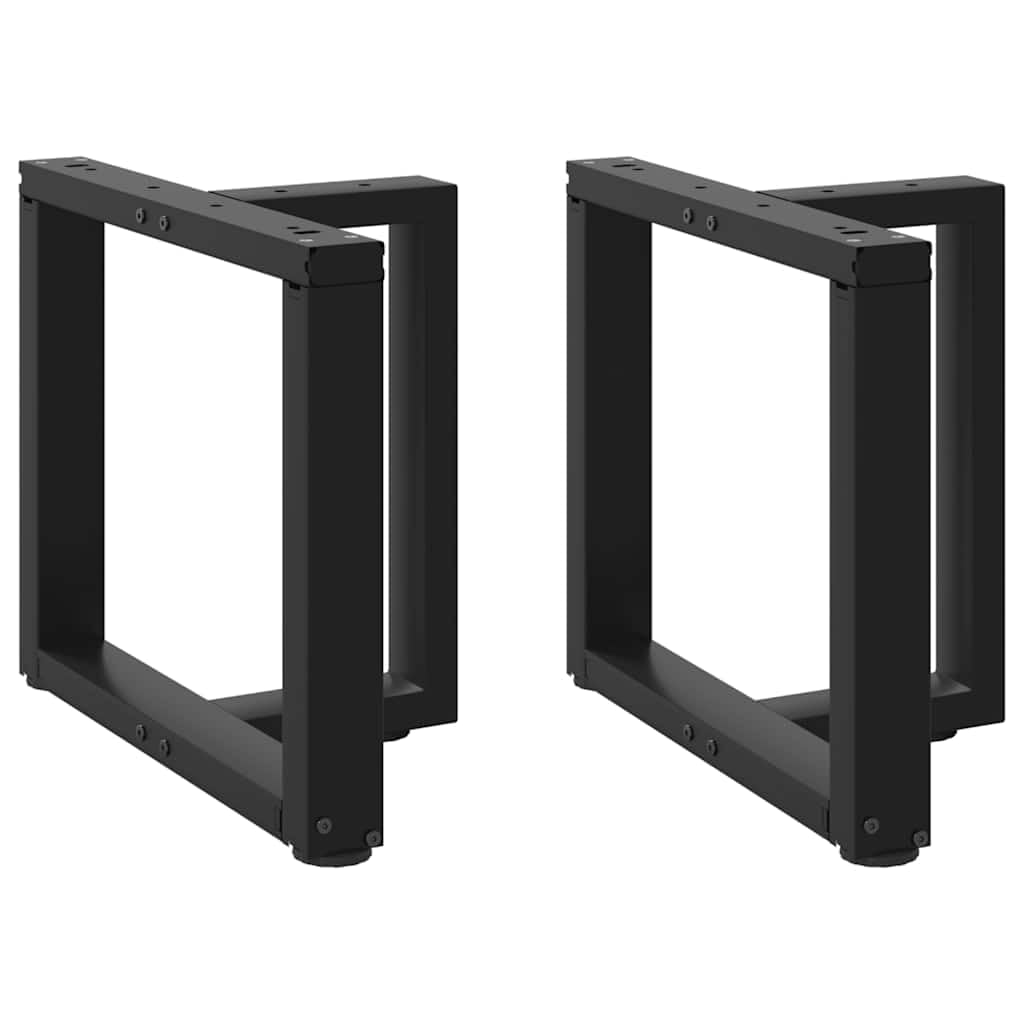 Gambe per tavolo da centro a forma di T, 2 pezzi, nero, 50 x 25 x