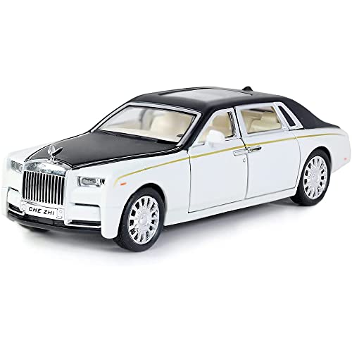 Image of DEUSON ECOM Alloy Metal Pull Back Die-Cast Car 1:32 Rolls Royce Phantom Diecast Metal Pullback Toy Car With Openable Doors & Light, Music Boys Gifts Toys For Kids,White