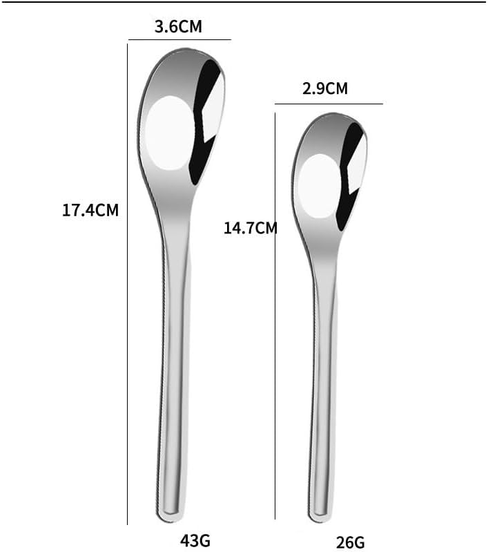 Silverware Flatware Set, 2/8/12/16/20/24 Pcs Spoons 304 Stainless Steel Spoon Long Handle Spoon Stainless Steel Soup Spoon Thick Spoon Spoon(12 Pieces for 6)