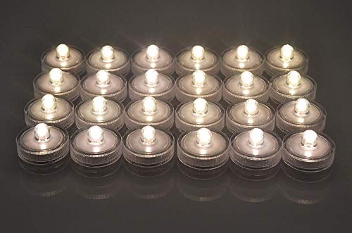 Samyo LEDTEALIGHTS 36AWW Set Of 12 Waterproof Wedding Submersible Battery Led Tea Lights Underwater Sub Lights- Wedding Centerpieces Party Decorate thumb #1