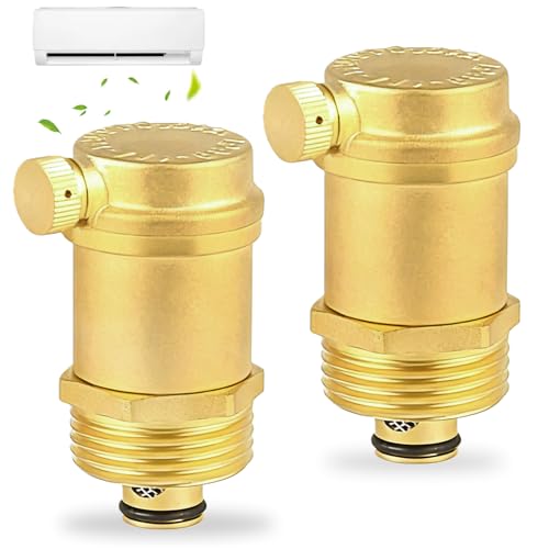2 unidades de purga rápida automática, DN15 G1/2, válvula de purga de latón, válvula de purga automática de latón, para calentador de agua solar, alivio de presión