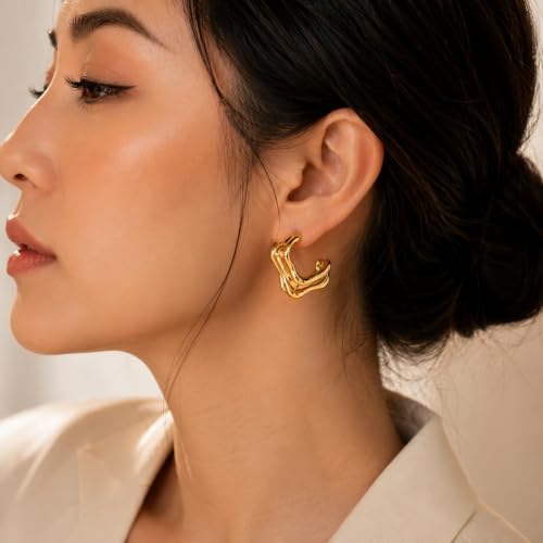Image of Drop Dangle Earrings Set for Women and Girls | Celebrity Inspired Trendy Stylish Gold Plated Earrings Set Of 1