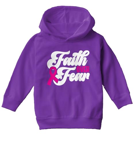 Haase Unlimited Faith Over Fear - Breast Cancer Toddler/Youth Fleece Hoodie2