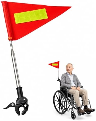 Mobility Scooter Safety Flag Pole Kit, 5.4 FT Telescoping Stainle...