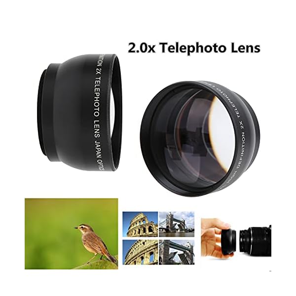Teleobjektiv, 49 Mm 2.0X High-Definition Super-Teleobjektiv mit 62 Mm Frontgewinde, für Alle Kameraobjektive mit 49 Mm… – Bild 4