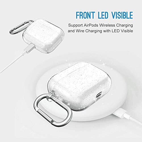 Valkit Compatible Airpods Pro Case, Clear Glitter Cute Bling Air Pod Pro Protective Case Cover With Keychain For Girls Women Men Shockproof Skin Case For Apple Airpods Pro Charging Case - Clear #TOP4
