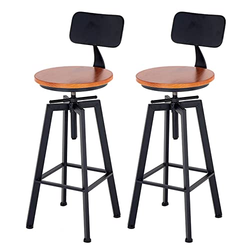 Tabouret de bar industriel pivotant lot de 2 réglables en hauteur pour îlot