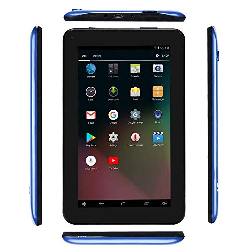 Haehne 7 inch Tablet, Android 6.0, Quad Core Processor, 1G RAM 16GB Storage,7 HD Display, Dual Camera, FM, WiFi Only, Bluetooth, Blue