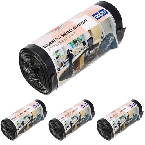 Office Products 22021236-05 - Bolsas de basura de 120 L, 25 unidades, LDPE | Bolsas de basura para residuos domésticos para la oficina | Color: negro | Grosor de la película: 28 μm (Paquete de 4)