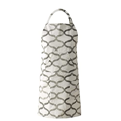 HPD Half Price Drapes Aprons for Men Women with Large Pockets Adjustable Unisex PRCT-D02-AP Illusions Printed Cotton, 27 X 34 Inch, Illusions Silver Grey