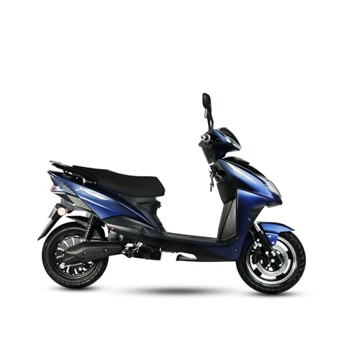 Image of AMO Electric Scooter Jaunty Pro Lithium Two Wheeler 70Km-100Km Low Speed Non-RTO in Blue with Portable Charger Ex-Showroom