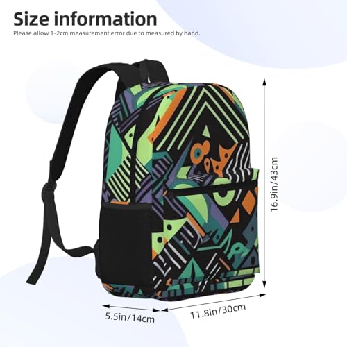 Geometric pattern in graffiti style Travel Backpack for Men & Women 17 inch Laptop Backpack Waterproof Work Back Pack2