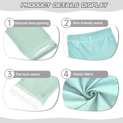 DOMIKING Green Blue Gradient Girl's Leggings Pants Kids' Yoga Pants Stretchy Running Tights 4 Years3