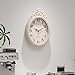 Abdurey Small French Retro Decorative Wall Clock, Ivory White Vintage Oval Style,Silent Battery Operated Boho Decor Wall Clocks for Farmhouse,Kitchen,Bedroom,Bathroom(10.4