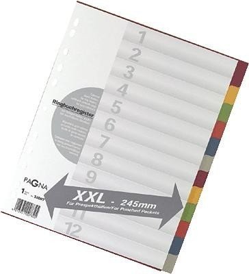 Preisvergleich Produktbild Pagna Kartonregister in Überbreite / 32007-20 farbig 12-teilig