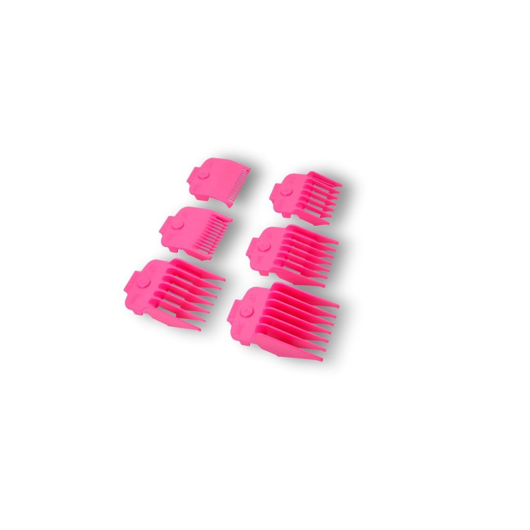 TPOB CANDY Pink Guards - Guías profesionales para el cabello, peines de plástico para diferentes longitudes de corte de pelo