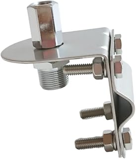 UngSung Stainless Steel CB Antenna Mirror Mount with 3/8” x 24 Thread Stud to SO239 Connector (3/8x24 Stud to SO239)