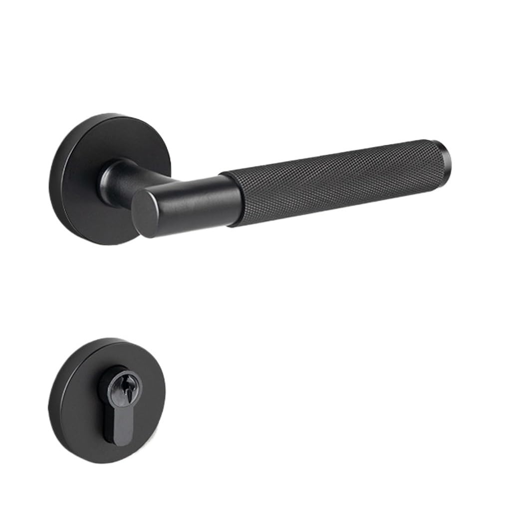 Ensemble de serrures de poignée de porte en aluminium finition Svart au design minimaliste épuré