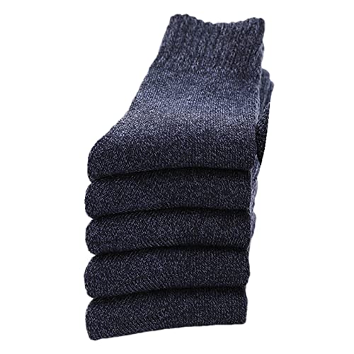 FASSME Meias grossas para botas masculinas – 5 pares/conjunto de meias térmicas de inverno para home