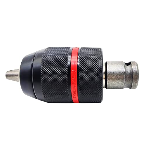 Patuopro 1.5-13Mm Keyless Drill Chuck Metal Heavy Duty 1/2''-20Unf With Sds-Plus Shank 1/4" Hex Shank 1/2'' Socket Square Wrench Adapter For Impact Driver, Electric Drill, Hammer Drill #TOP2