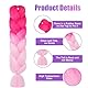 Aomig Braids Extensions, 2PC Ombre Kunsthaar zum Einflechten,24 Haarsträhnen zum Braiding Hair, Einflechten Haar Flechten Extensions für Haar Box Braid Einflechten Zöpfe（Rosa/Hellrosa ）