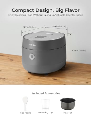 Image of CUCKOO Multifunctional Electric Rice Cooker | 2 Litres Premium Non-Stick Pot | 6 Cups or 650 Grams Raw Rice Cooking Serves 2-6 People | 580 Watt Multi Cooker With 13 Menu Presets & Auto Clean Feature (Gray)