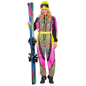 W WIDMANN MILANO Party Fashion - Skianzug Damen, Overall mit Gürtel, Tier Muster Kostüm, für Karneval, Après-Ski & Festival