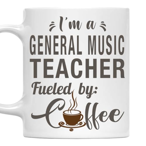 MONIZILUCKY I'm a General Music Teacher Mug, Fueled by Coffee Cup Gift