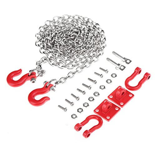 ZAWELIYORC Abschlepphaken, Bruder zubehör,RC Abschlepphaken Kette Abschlepphaken Anhängerkette RC Anhänger Kettenhaken Abschleppseil Windenschäkel für 1:10 RC Car Crawler