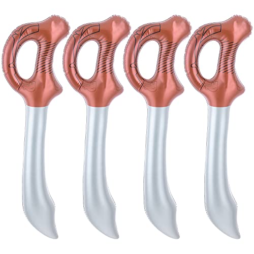 Cobee Espadas inflables de pirata, 4 piezas de juguetes inflados para fiestas temáticas de piratas, cumpleaños, piscina, cosplay, accesorios de disfraces, accesorios de escenario, juguete de agua Cobee Espadas inflables de pirata, 4 piezas de juguetes inflados para fiestas temáticas de piratas, cumpleaños, piscina, cosplay, accesorios de disfraces, accesorios de escenario, juguete de agua