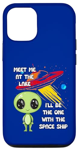 Meet Me At The Lake Alien Spaceship T�V���c �X�}�z�P�[�X iPhone 12/12 Pro �p