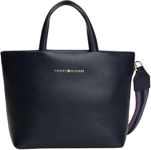 Image of Tommy Hilfiger Women's TH LOGOTAPE MINI TOTE AW0AW17694 Tote, Blue (Space Blue), One Size