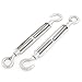 Aexit M8 8mm Fall Protection Thread 7.5 Inch Long Adjustable Stainless Steel Eye Hook Turnbuckle Restraint Ropes & Lanyards 2 Pcs
