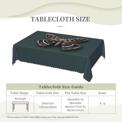 Nappe rectangulaire imprimé mites lavable pour protéger table de repas, buffets et pique-nique - 7