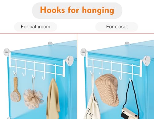 Portable Closet 6 Cube Closet Organizer and Storage Shelf Bookcase with Metal Hammer, Organizer Cabinet for Kids, Bedroom, Bathroom